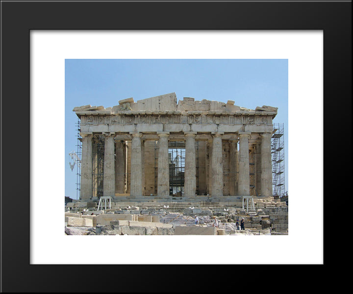 Parthenon Fa?Ade 20x24 Black Modern Wood Framed Art Print Poster