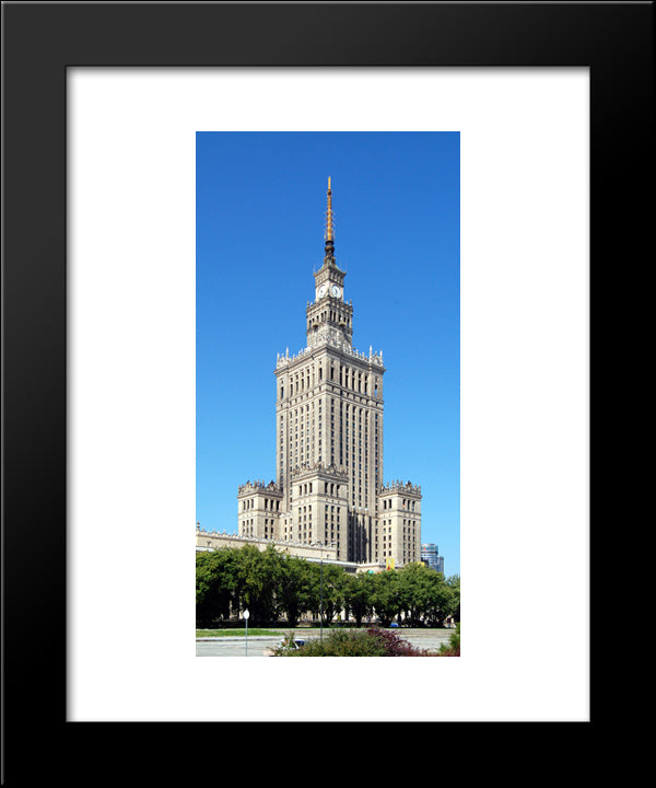 Palace Of Culture And Science 20x24 Black Modern Wood Framed Art Print Poster