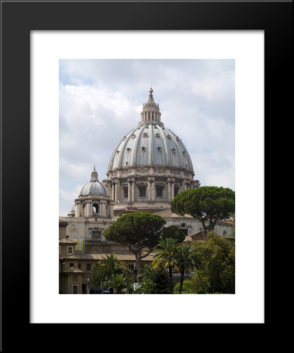 Dome Of St. Peter'S Basilica 20x24 Black Modern Wood Framed Art Print Poster
