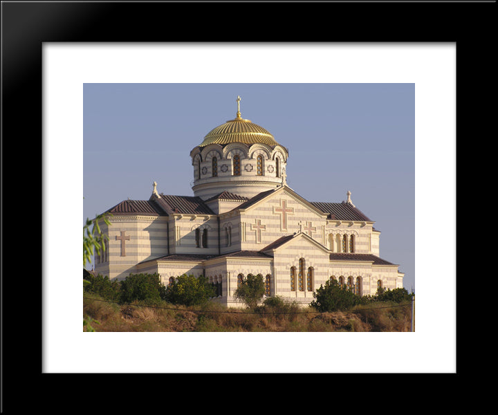 St. Vododymyr'S Cathedral 20x24 Black Modern Wood Framed Art Print Poster