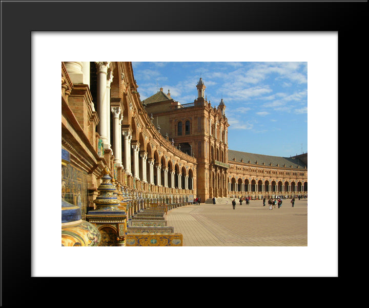 Plaza De Espana, Spain 20x24 Black Modern Wood Framed Art Print Poster