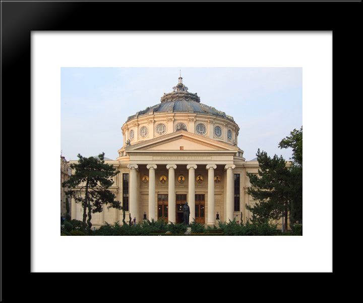Romanian Athenaeum 20x24 Black Modern Wood Framed Art Print Poster