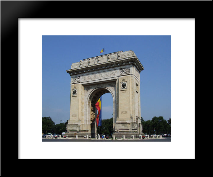 Arcul De Triumf, Bucharest 20x24 Black Modern Wood Framed Art Print Poster