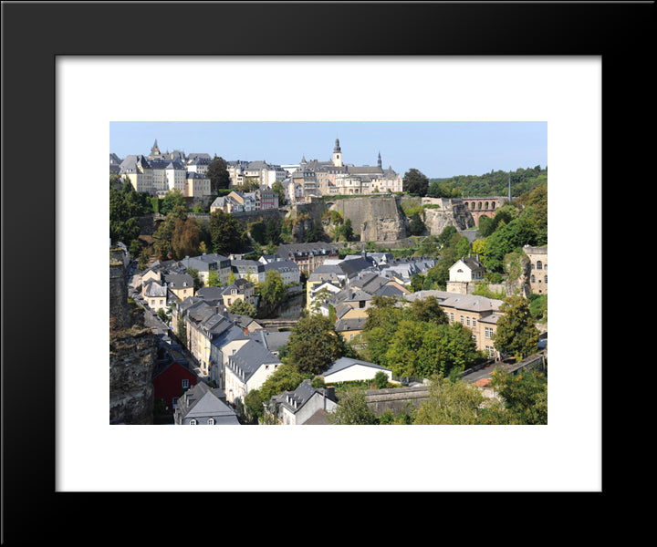 Luxembourg Cityscape 20x24 Black Modern Wood Framed Art Print Poster