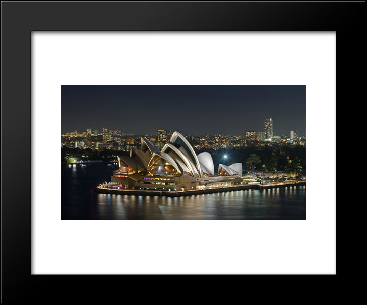 Sydney Opera House 20x24 Black Modern Wood Framed Art Print Poster