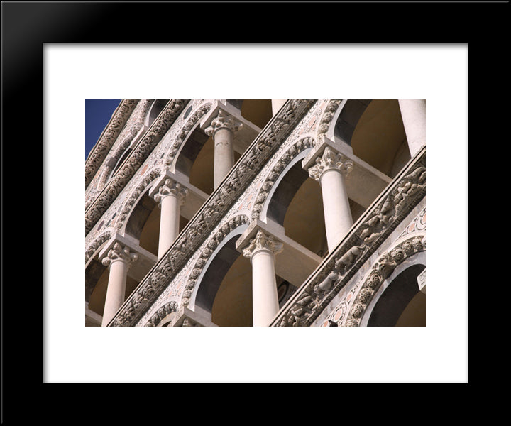 Fa?Ade Of The Cathedral 20x24 Black Modern Wood Framed Art Print Poster