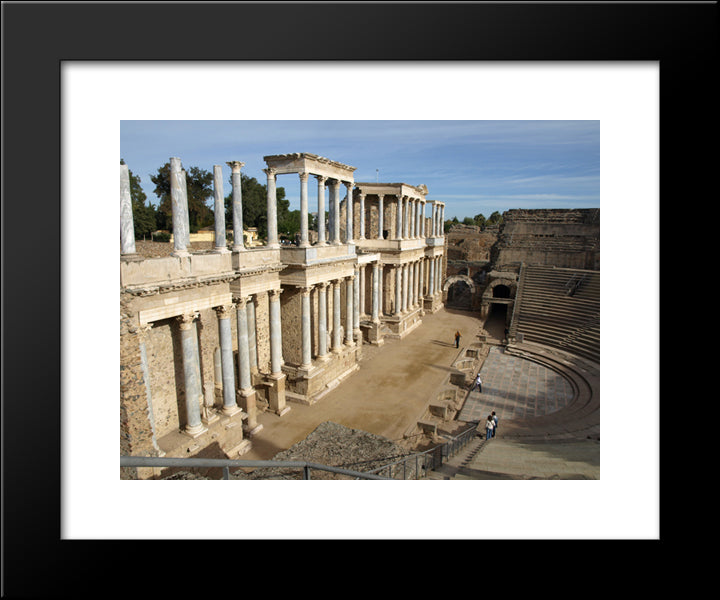 Ancient Roman Theater 20x24 Black Modern Wood Framed Art Print Poster