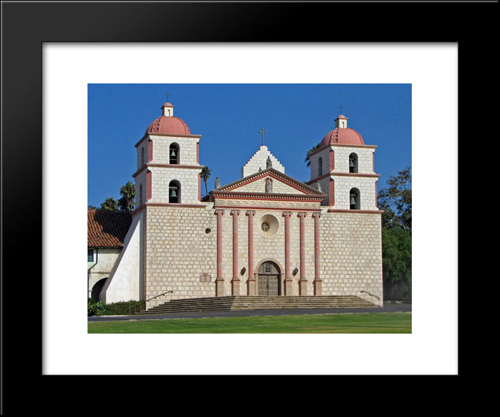 Mission Santa Barbara 20x24 Black Modern Wood Framed Art Print Poster