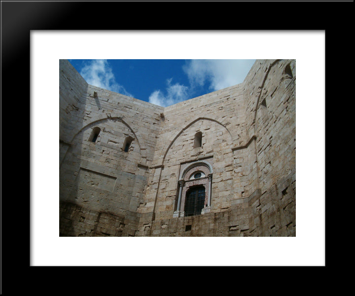 Castle Del Monte, Italy 20x24 Black Modern Wood Framed Art Print Poster