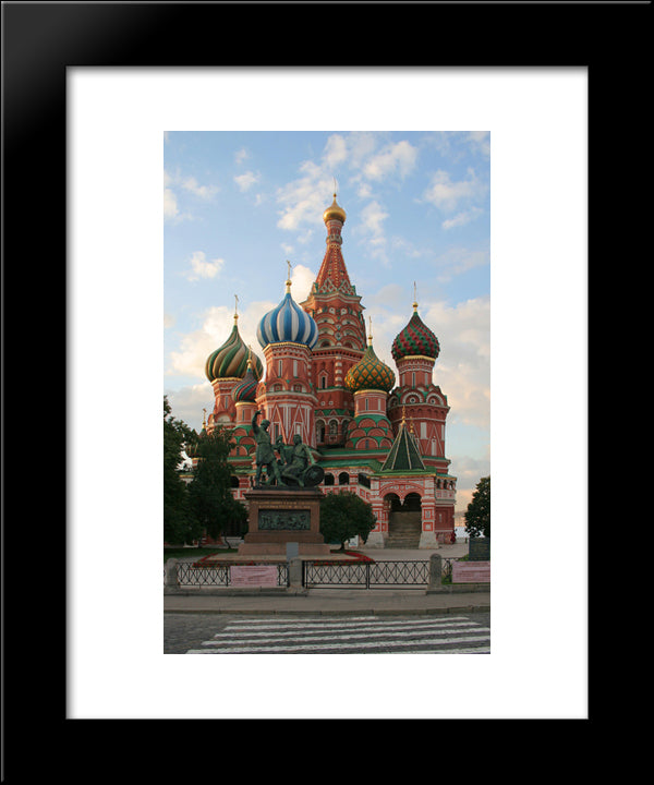 Saint Basil'S Cathedral At The Red Square 20x24 Black Modern Wood Framed Art Print Poster