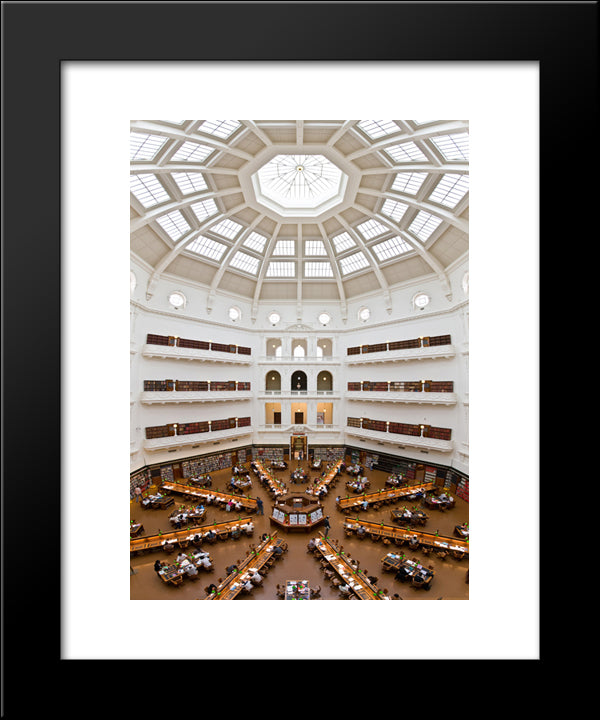 State Library Of Victoria La Trobe Room 20x24 Black Modern Wood Framed Art Print Poster