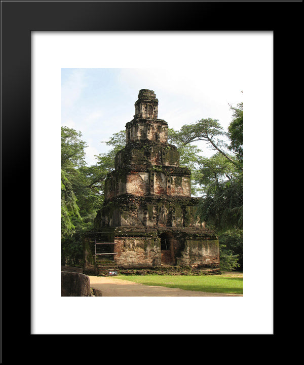Satmahal Prasada, Sri Lanka 20x24 Black Modern Wood Framed Art Print Poster