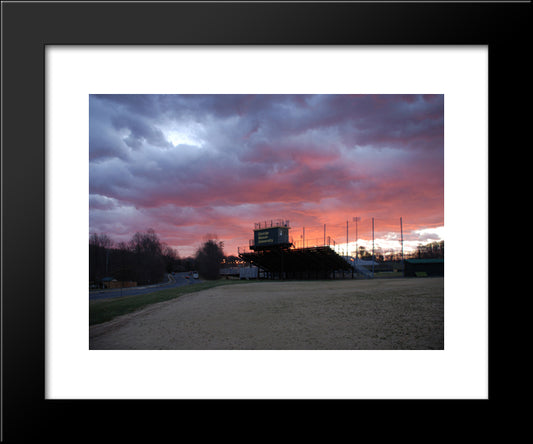 George Mason University Baseball Field 20x24 Black Modern Wood Framed Art Print Poster