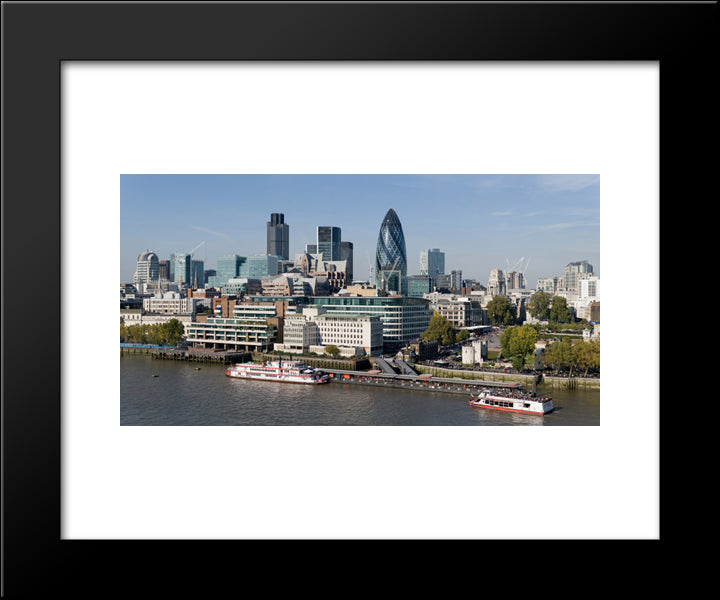 London Skyline, England 20x24 Black Modern Wood Framed Art Print Poster