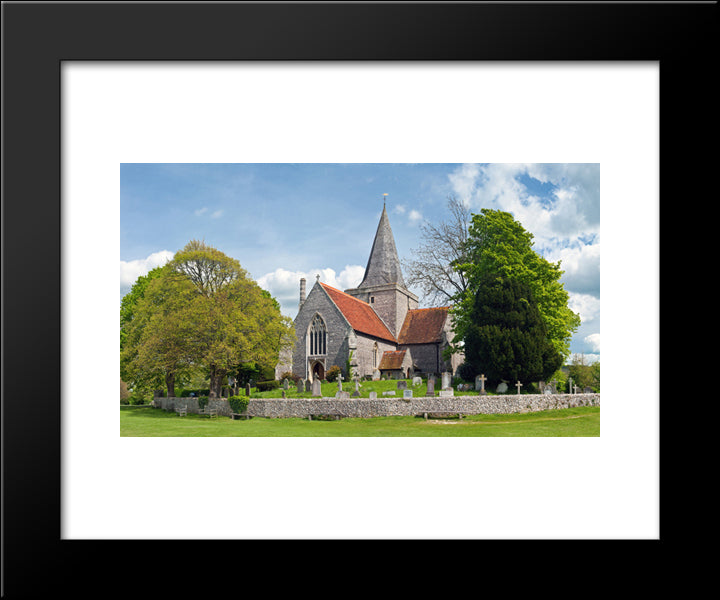 Church Of St. Andrew, England 20x24 Black Modern Wood Framed Art Print Poster