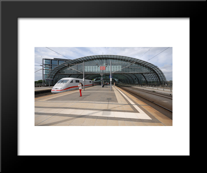 Berlin Haupthahnhof Train 20x24 Black Modern Wood Framed Art Print Poster
