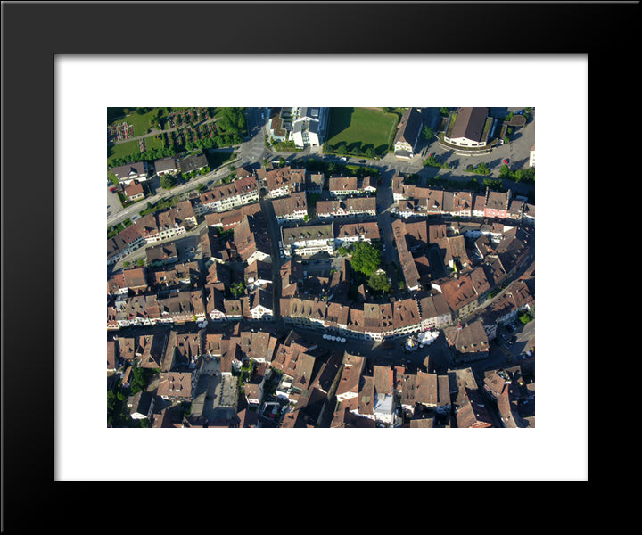 Aerial View Of Stein Am Rhein 20x24 Black Modern Wood Framed Art Print Poster