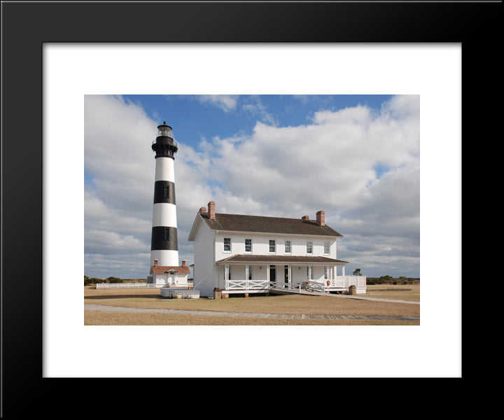 Bodie Island Lighthouse, North Carolina 20x24 Black Modern Wood Framed Art Print Poster