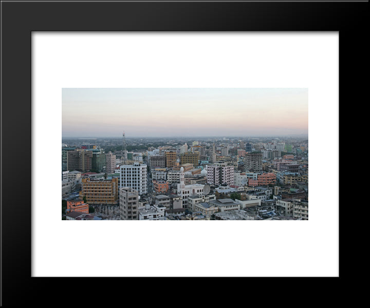 Dar Es Salaam Cityscape 20x24 Black Modern Wood Framed Art Print Poster