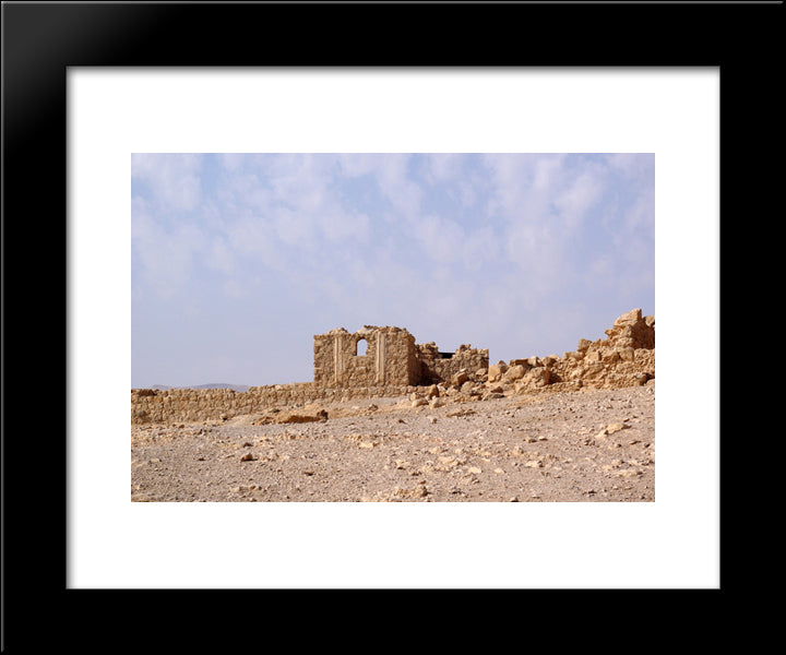 Isreal, Masada, Byzantin Church 20x24 Black Modern Wood Framed Art Print Poster
