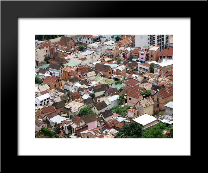 Madagascar Rooftops 20x24 Black Modern Wood Framed Art Print Poster