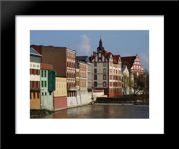 Oder River In Opole 20x24 Black Modern Wood Framed Art Print Poster
