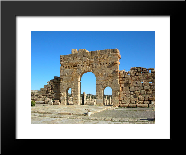 Arch Of Antoninus Pius, Sbeitla, Tunisia 20x24 Black Modern Wood Framed Art Print Poster
