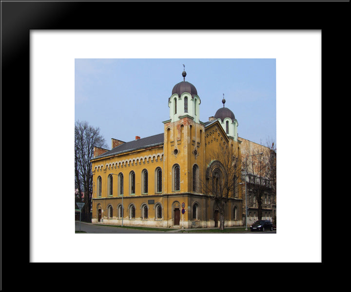 Czech Republic Synagogue 20x24 Black Modern Wood Framed Art Print Poster