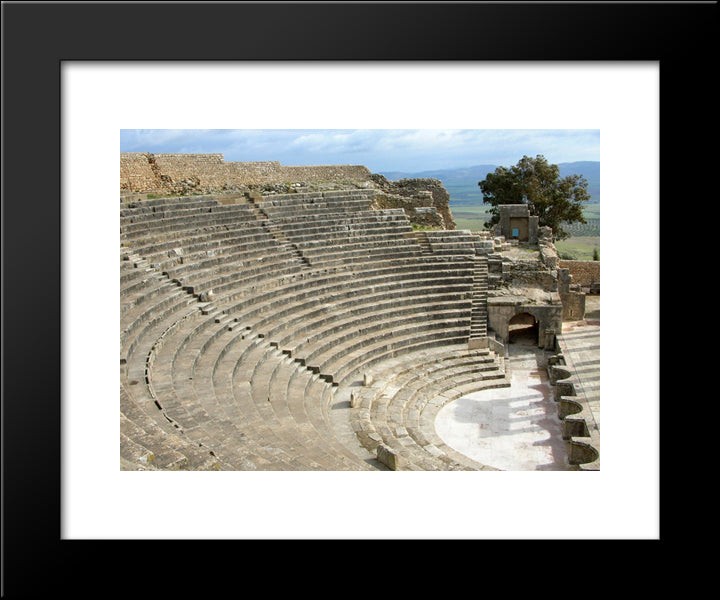 Roman Theatre Of Dougga, Tunisia 20x24 Black Modern Wood Framed Art Print Poster