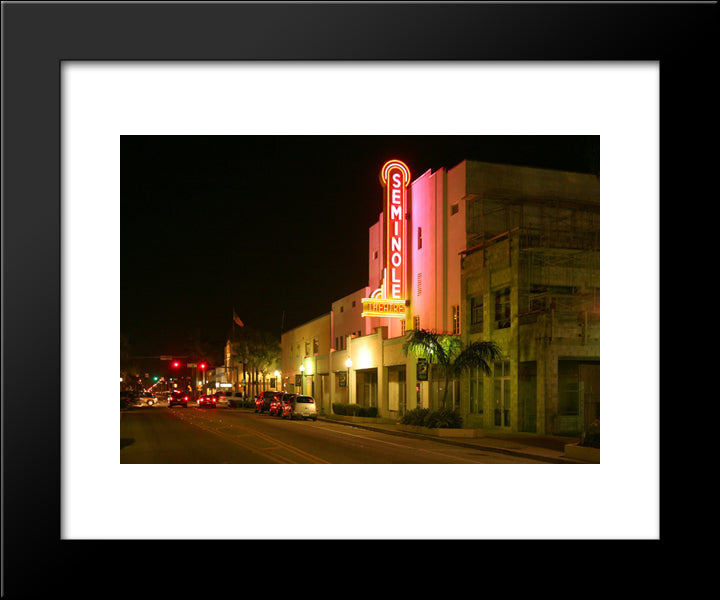 Seminole Theatre, Florida 20x24 Black Modern Wood Framed Art Print Poster