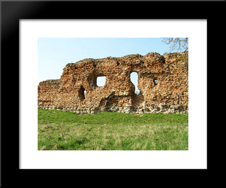 Ruins Of The Castle In Szubin 20x24 Black Modern Wood Framed Art Print Poster