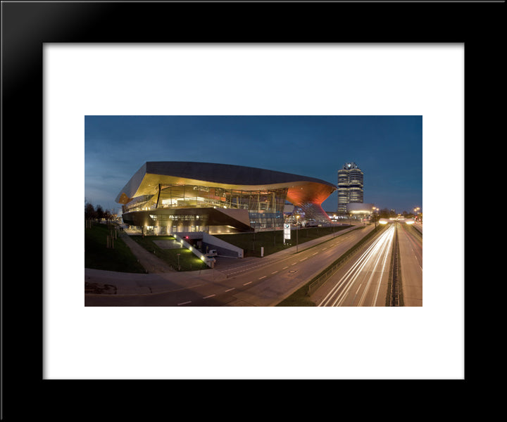 Bmw Welt, Munich, Germany 20x24 Black Modern Wood Framed Art Print Poster
