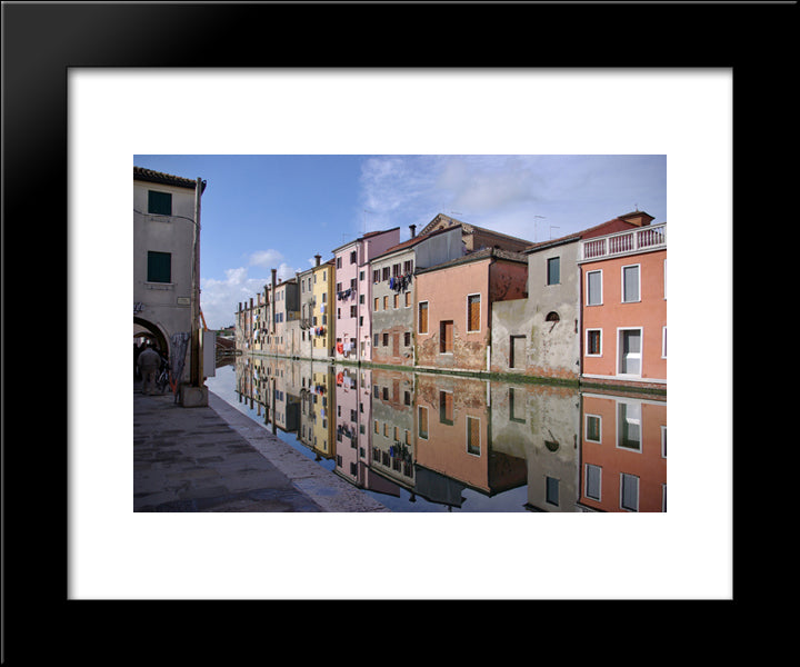 Chioggia Canal 20x24 Black Modern Wood Framed Art Print Poster