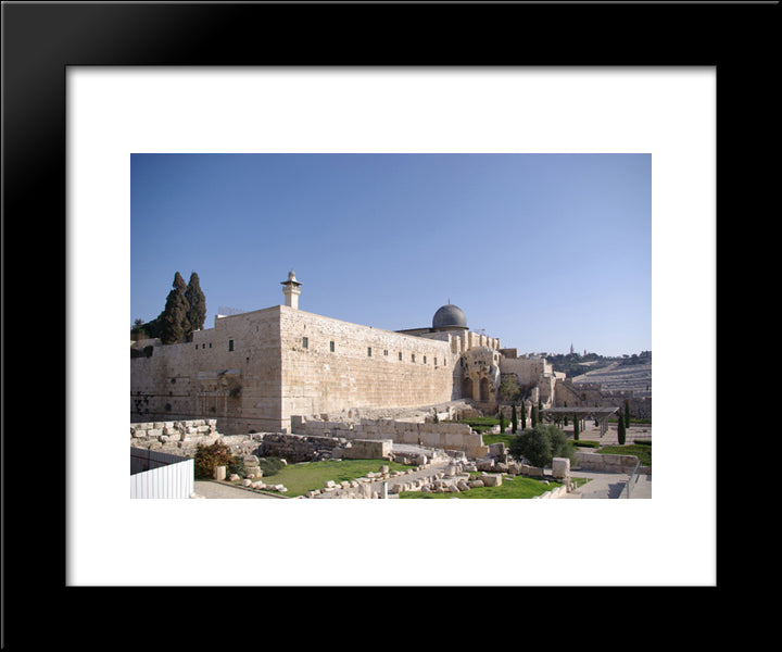 Jerusalem Mount Moriah 20x24 Black Modern Wood Framed Art Print Poster