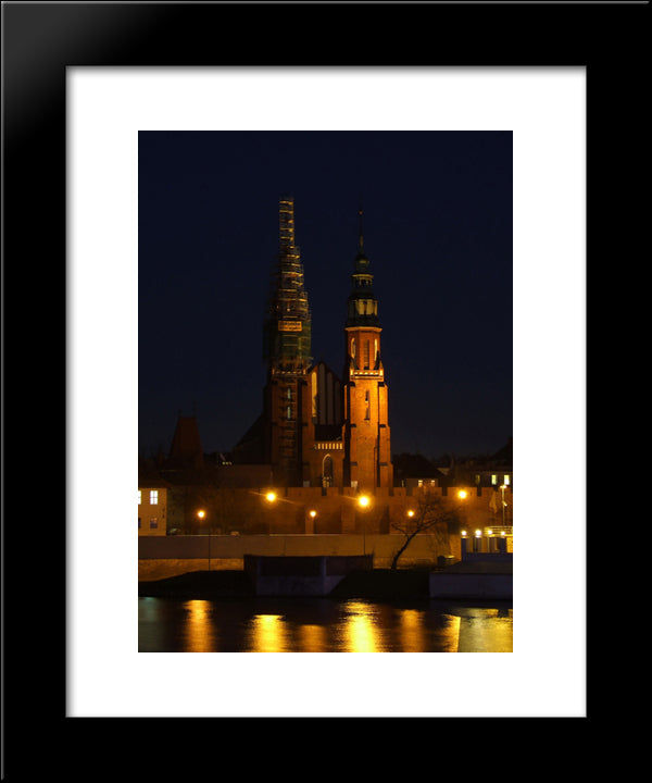 Cathedral In Opole 20x24 Black Modern Wood Framed Art Print Poster