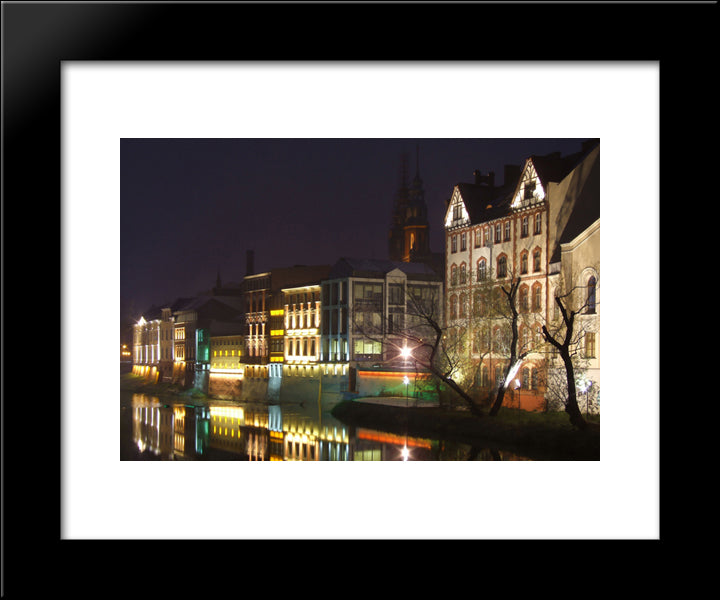 Oder River In Opole 20x24 Black Modern Wood Framed Art Print Poster