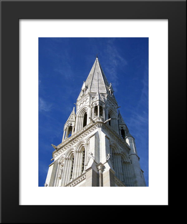 Steeple Of The Church Saint Nicolas 20x24 Black Modern Wood Framed Art Print Poster