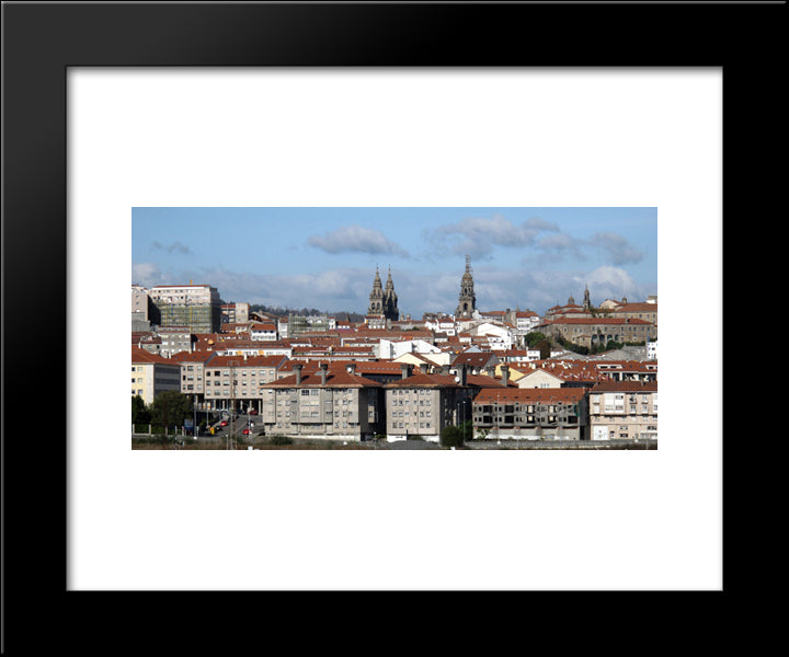 Santiago De Compostela 20x24 Black Modern Wood Framed Art Print Poster