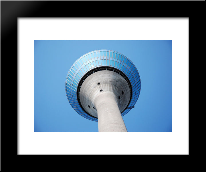 Rheinturm In Dusseldorf 20x24 Black Modern Wood Framed Art Print Poster