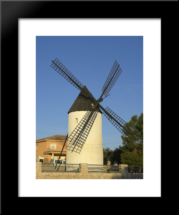 Windmill Of El Perello, Spain 20x24 Black Modern Wood Framed Art Print Poster