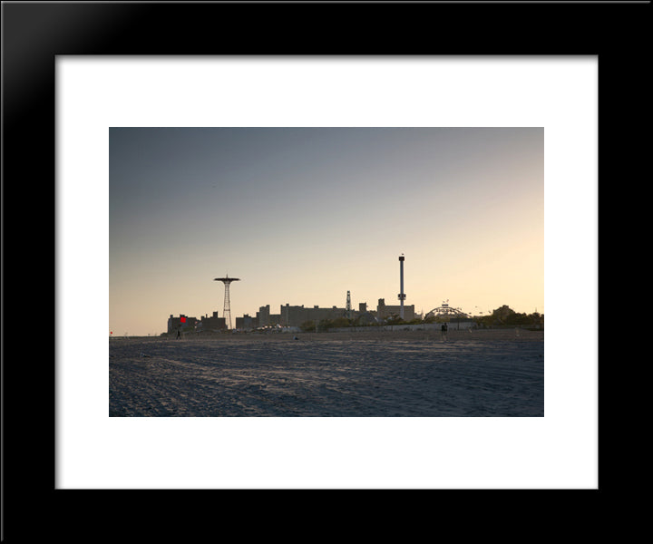 Coney Island Beach, Brooklyn, New York 20x24 Black Modern Wood Framed Art Print Poster