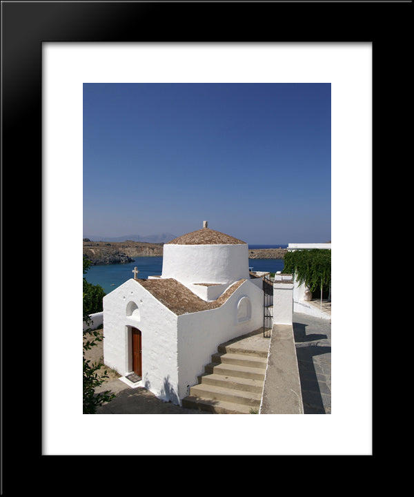 Agios Georgios Pahimahiotis 20x24 Black Modern Wood Framed Art Print Poster