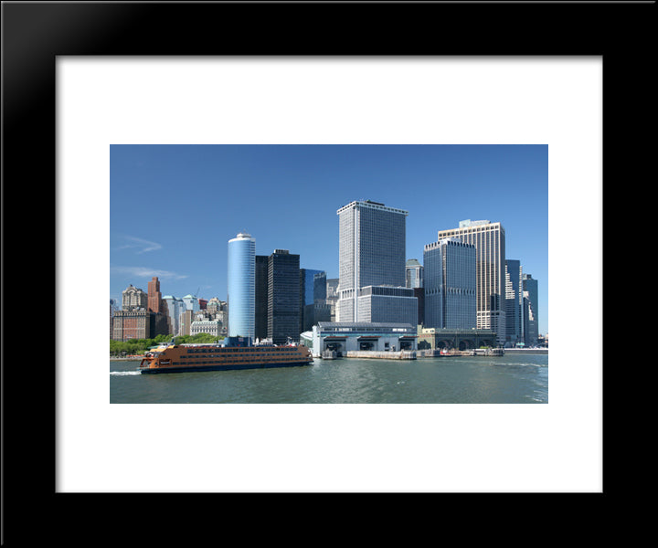 Staten Island Ferry, New York 20x24 Black Modern Wood Framed Art Print Poster