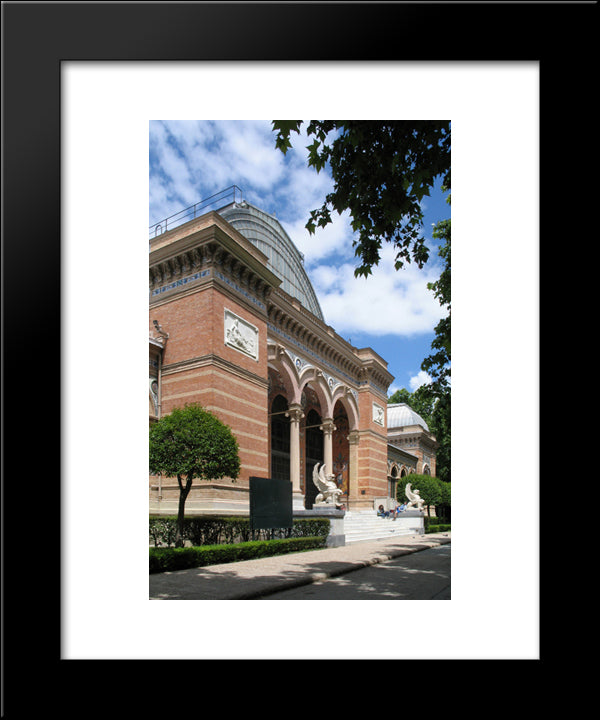 Retiro Park, Velasquez Palace, Spain 20x24 Black Modern Wood Framed Art Print Poster