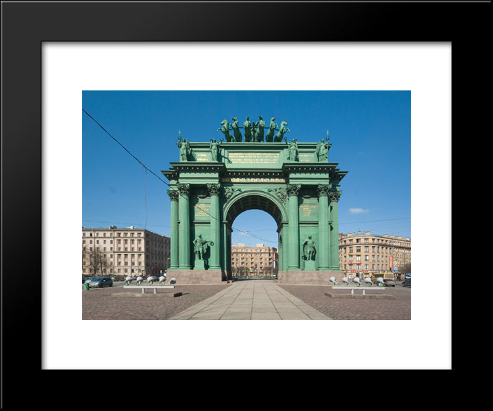 Narva Triumphal Gate, Saint Petersburg 20x24 Black Modern Wood Framed Art Print Poster