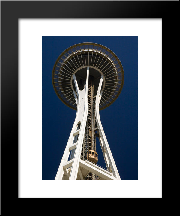 Space Needle In Seattle 20x24 Black Modern Wood Framed Art Print Poster