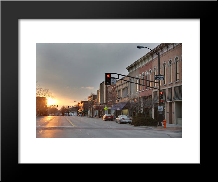 Smalltown Urbana, Illinois 20x24 Black Modern Wood Framed Art Print Poster
