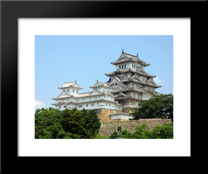 Himeji Castle, Japan 20x24 Black Modern Wood Framed Art Print Poster