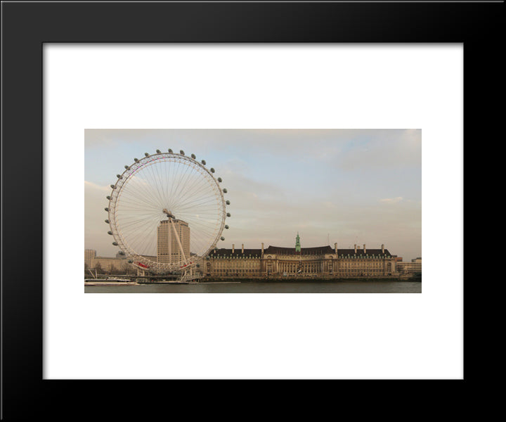 London Eye, England 20x24 Black Modern Wood Framed Art Print Poster