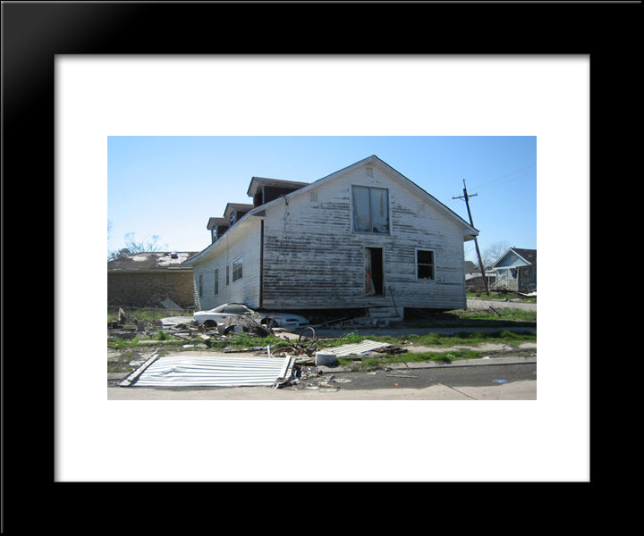 New Orleans Katrina Damage 20x24 Black Modern Wood Framed Art Print Poster